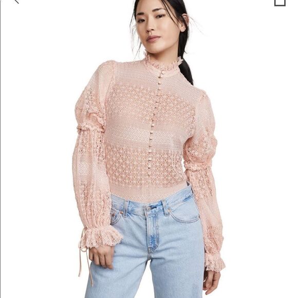 Jonathan Simkhai mixed knit puff sleeve bodysuit - Picture 5 of 12